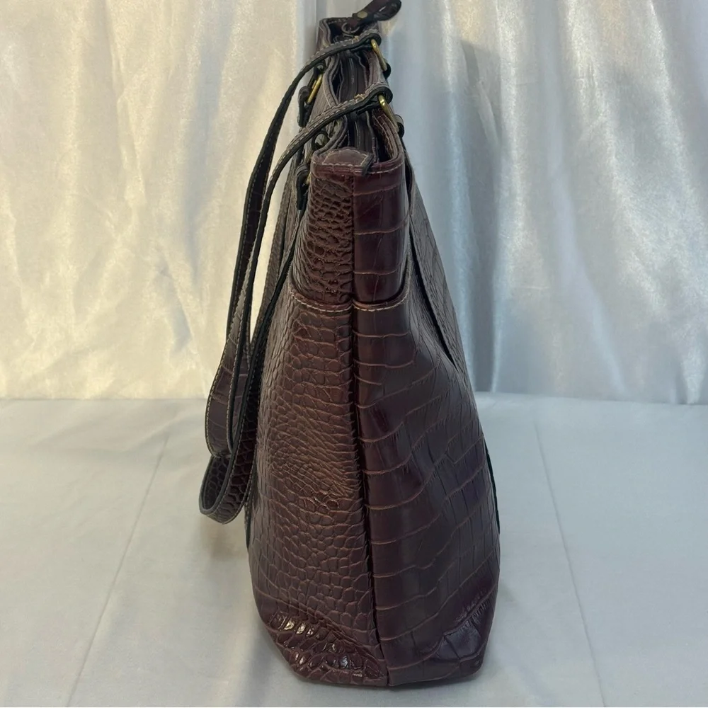 Worthington Tote Laptop Business Carry On Bag Crocodile Embossed Faux Leather